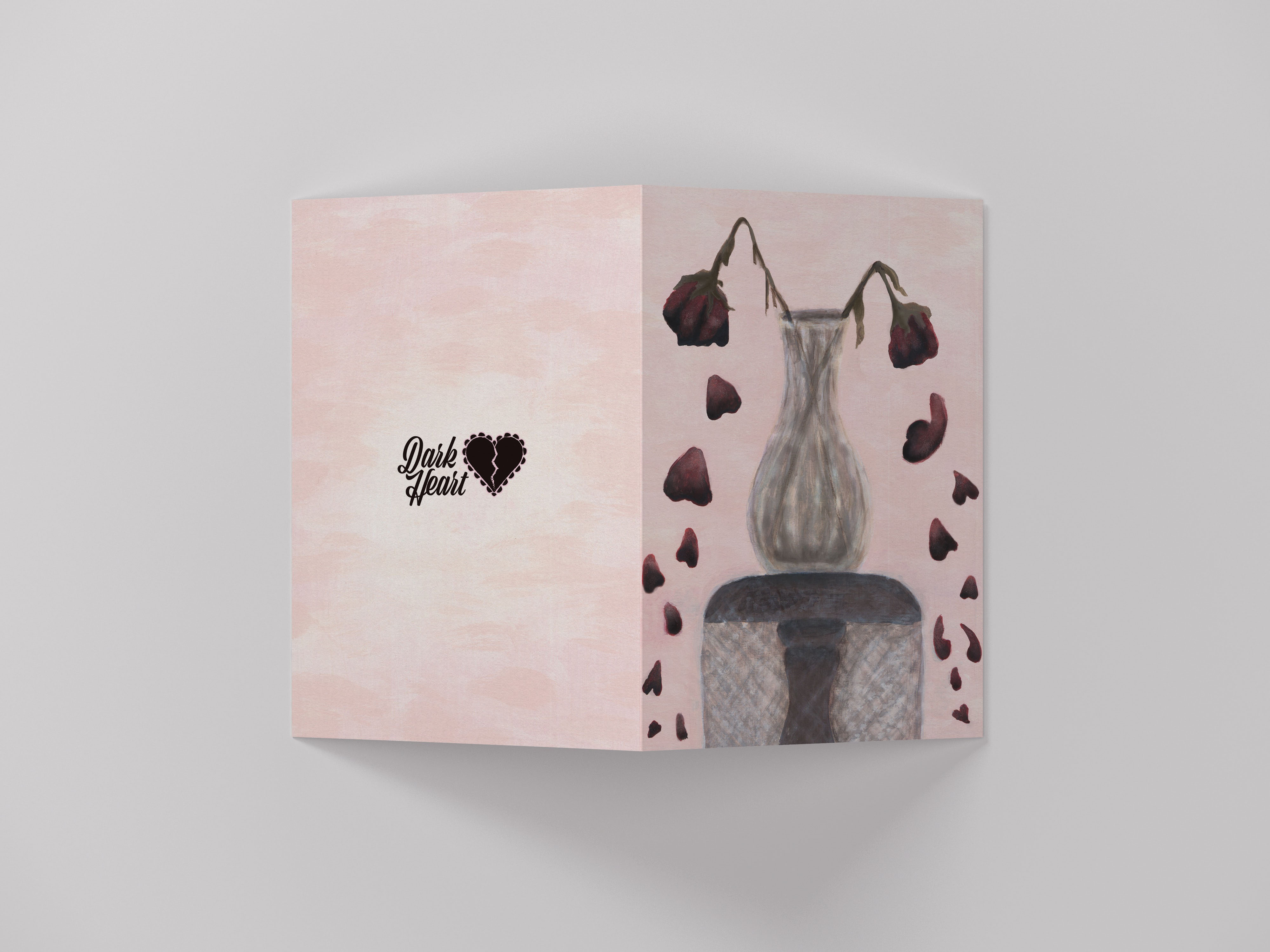 Greeting card with wilting roses