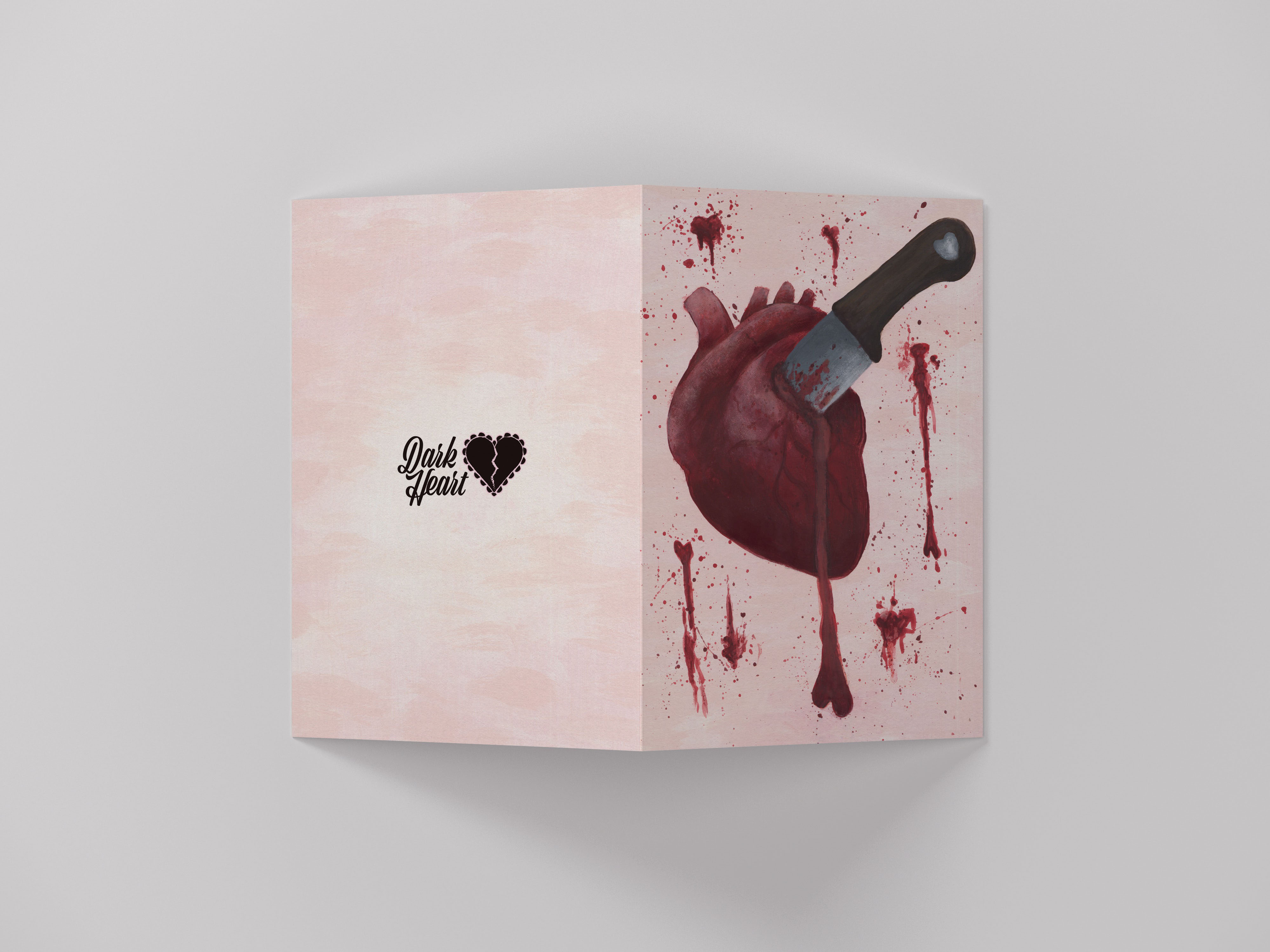 Greeting card with bleeding heart